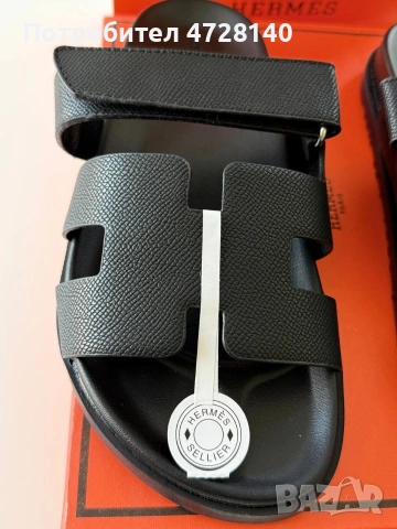 Дамски чехли Hermes, размер 39 , снимка 3 - Чехли - 54343822