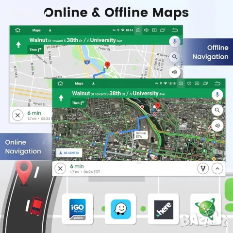 Hikity Car Radio Android 13 за Mercedes Benz W168 W203 W209 C209 Viano Vito W639 Vaneo W170, снимка 5 - Аксесоари и консумативи - 48981258