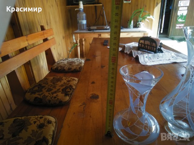 луксозна кристална ваза със златни елементи, снимка 4 - Вази - 33794914