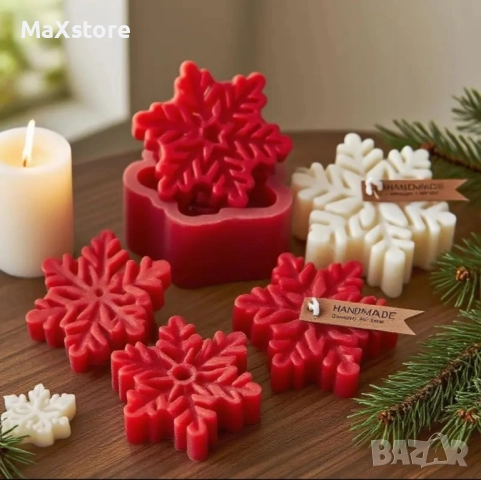 3 модела Снежинка снежинки Дълбок силиконов молд форма за свещи гипс сапун смола фондан , снимка 2 - Форми - 51945845