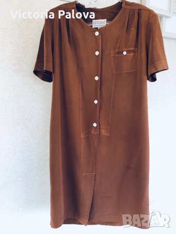 Красива рокля DEPOLO,цвят карамел, снимка 5 - Рокли - 29846513