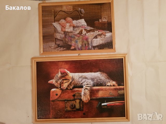 Наредени и залепени на фазер пъзели с лакирана дървена рамка и закачалка, снимка 8 - Други - 38397582