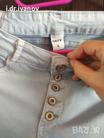 еластични светли дънки с външни копчета, снимка 3 - Дънки - 54003776