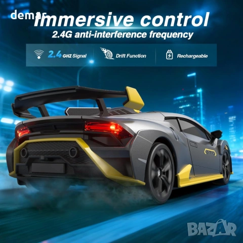 Lamborghini RC Дрифт Количка, 1:24 Мини 4WD с дистанционно, снимка 4 - Коли, камиони, мотори, писти - 53934870