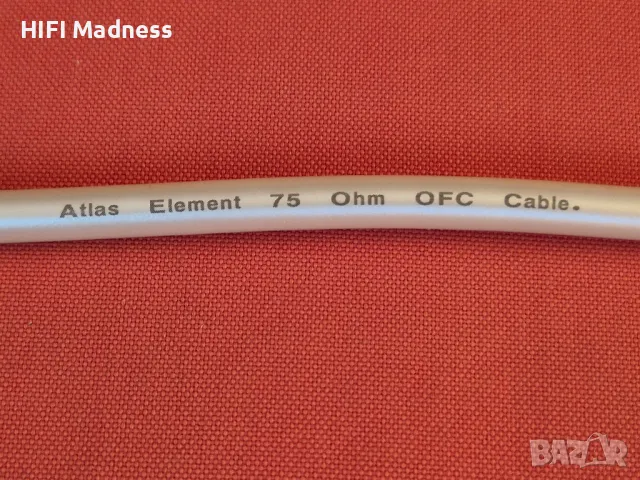 Atlas Element 75 Ohm Coaxial Cable / цифров коаксиален аудио кабел, снимка 4 - Други - 49471672
