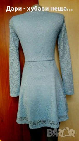 Дантелена рокля в небесно синьо🍀❤XS,S❤🍀арт.4295, снимка 3 - Рокли - 37024051