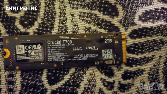 Crucial T700 2TB Gen5 93%, снимка 2 - Твърди дискове - 55963812