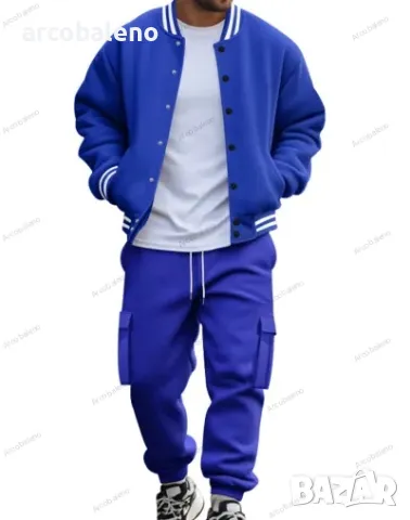 Мъжки свободен комплект от две части, панталон и ежедневно яке от полар, 5цвята , снимка 2 - Спортни дрехи, екипи - 49500961