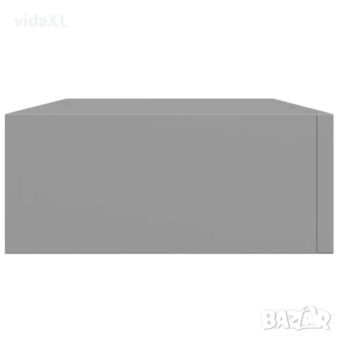 vidaXL Стенни рафтове с чекмеджета, 2 бр, сиви, 40x23,5x10 см, МДФ, снимка 8 - Етажерки - 56146939