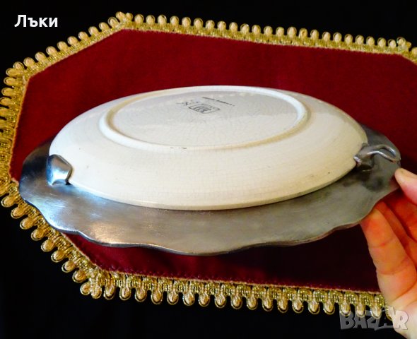 Bassano порцеланова чиния,пано с рамка от калай. , снимка 6 - Пана - 30131541
