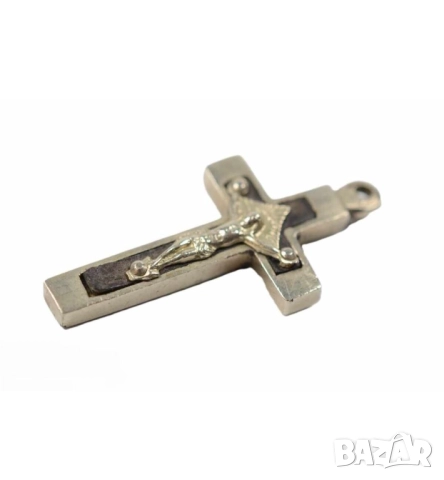 Старинен кръст разпятие за да ви пази Бог и да ви закриля., снимка 2 - Колиета, медальони, синджири - 52542597