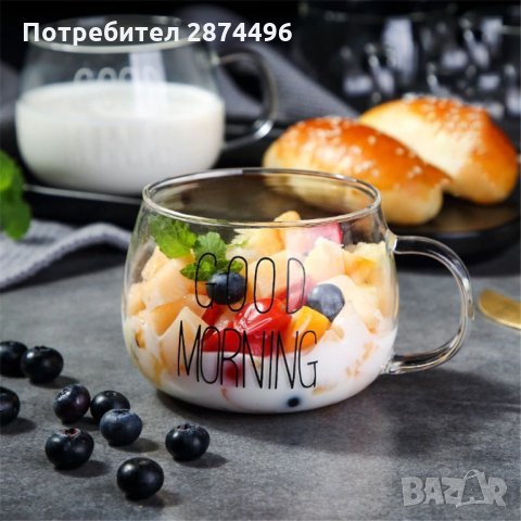 2913 Изящна голяма прозрачна чаша за кафе и топли напитки, снимка 2 - Домашни напитки - 35355304