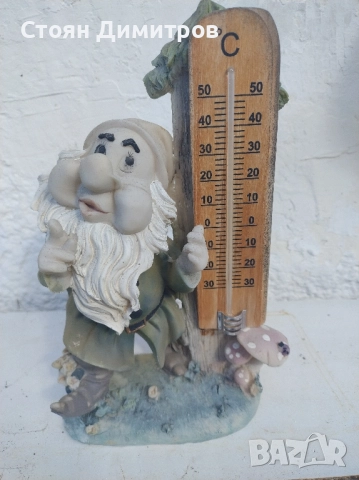 Прекрасно джудже и термометър,перфектна изработка,вис. 25см, снимка 10 - Антикварни и старинни предмети - 52078310