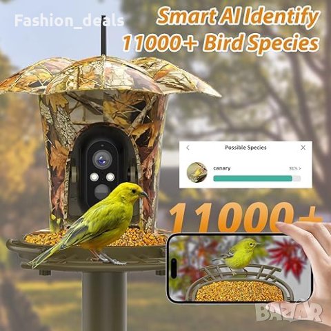 Нова хранилка за птици с Камера за наблюдение 1080P 64G Автоматично заснемане запис на видеоклипове , снимка 3 - За птици - 42901699