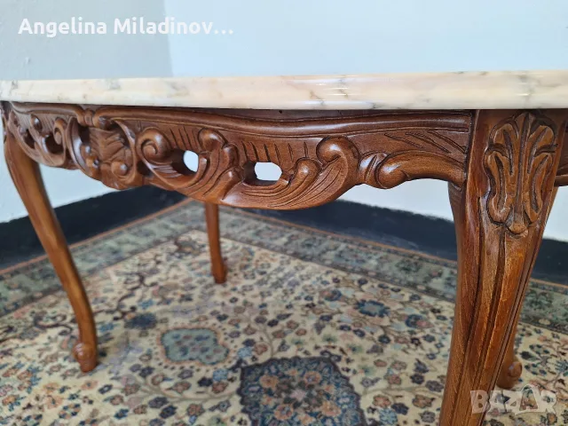 Маса за всекидневна Луи XV с мрамор , снимка 4 - Маси - 56241041