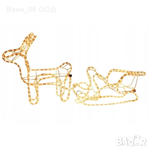 LED коледен елен с шейна, снимка 2 - Декорация за дома - 52427309