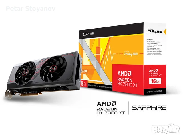 Продавам видеокарта Sapphire - Radeon rx 7800 xt pulse 16GB GDDR6