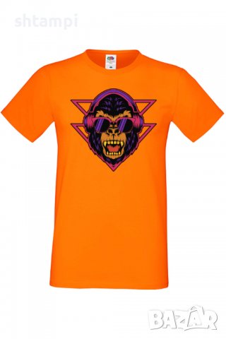 Мъжка тениска monkey with headphones,Изненада,Повод,Подарък,Празник, снимка 2 - Тениски - 37653000