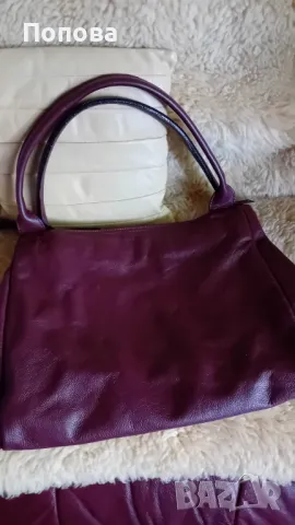 Голяма италианска чанта/ естествена кожа /винено червена, снимка 11 - Чанти - 47480883