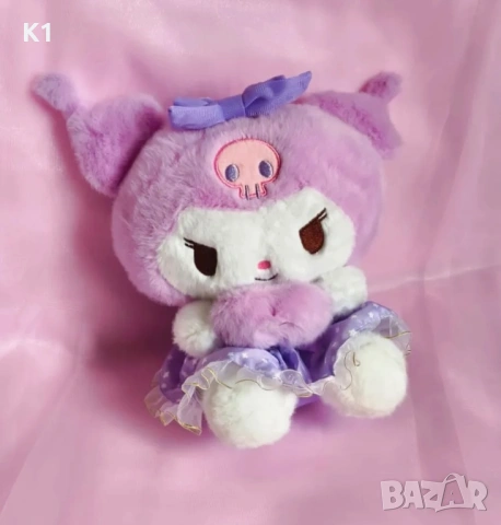 Плюшена играчка Куроми 28см, Hello Kitty Kuromi My Melody плюшени 