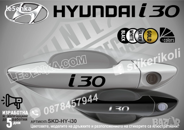 Hyundai i30 стикери дръжки SKD-HY-i30