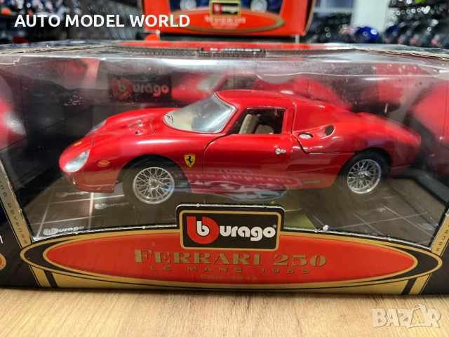 BBURAGO метална колекционерска количка модел FERARRI 250 1965г. 1:18, снимка 9 - Колекции - 52795361