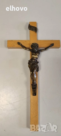 Дървен кръст разпятие Исус Христос#2, снимка 2 - Антикварни и старинни предмети - 54275711