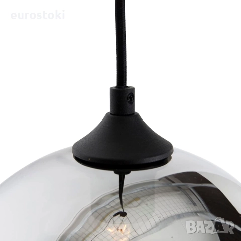 Qazqa - Висяща лампа черна с огледално стъкло в стил Арт Деко, за таван. Подходяща за LED E27 за 1 к, снимка 2 - Лампи за таван - 52030283