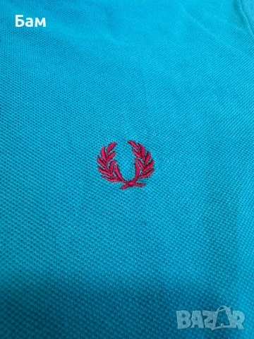 Оригинална мъжка тениска с яка Fred Perry размер ХХЛ (Slim Fit), снимка 3 - Тениски - 54353510