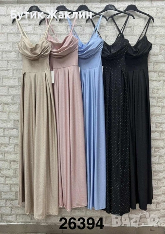 Дълги сатенени рокли с камъни, снимка 5 - Рокли - 53989770