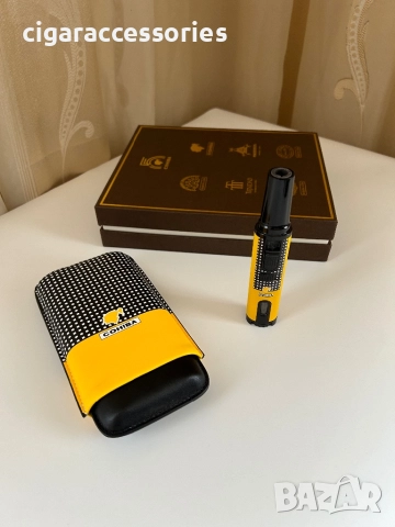 Комплект Cohiba – калъф от естествена кожа и метална запалка, снимка 4 - Запалки - 51102147