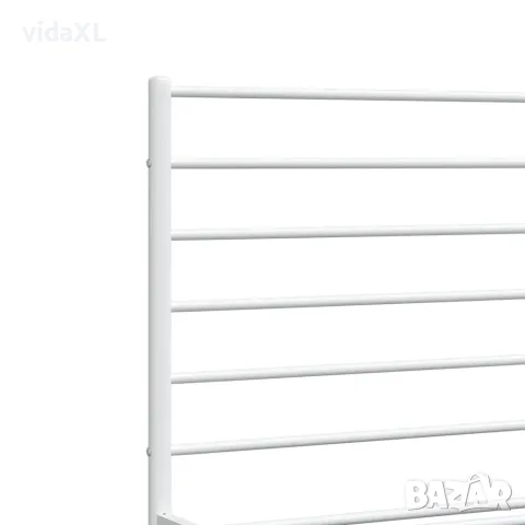 vidaXL Метална рамка за легло с горна табла, бяла, 160x200 см, снимка 9 - Спални и легла - 56147349