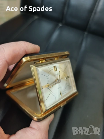 Немски Механичен Туристически Будилник EUROPA Работещ , снимка 3 - Антикварни и старинни предмети - 53110997