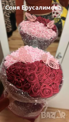 Букет от 101 вечни рози, снимка 8 - Изкуствени цветя - 48053937