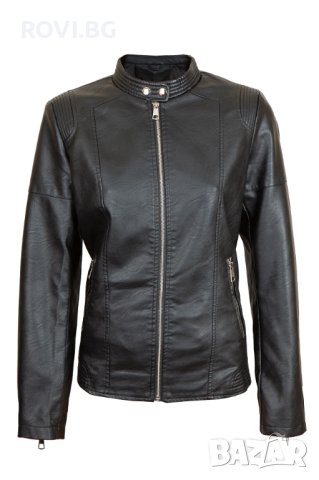 Дамско кожено яке черно 4121, снимка 1