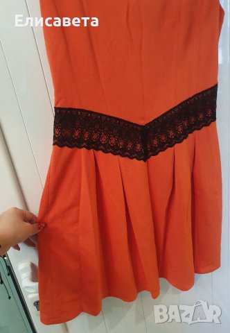Дамска оранжева рокля , снимка 4 - Рокли - 39052955