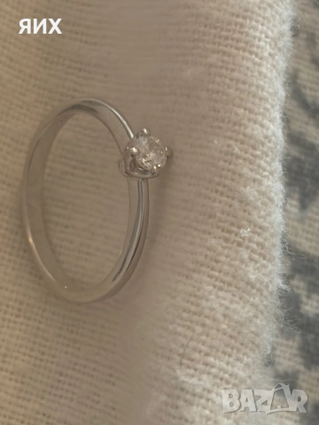 Златен пръстен 18к от бяло злато, снимка 5 - Пръстени - 53898066