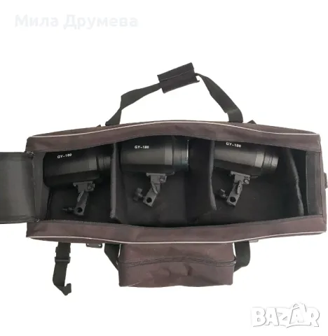 Сет за СТУДИЙНО ОСВЕТЛЕНИЕ с три прожектора и аксесоари, снимка 6 - Светкавици, студийно осветление - 48271868