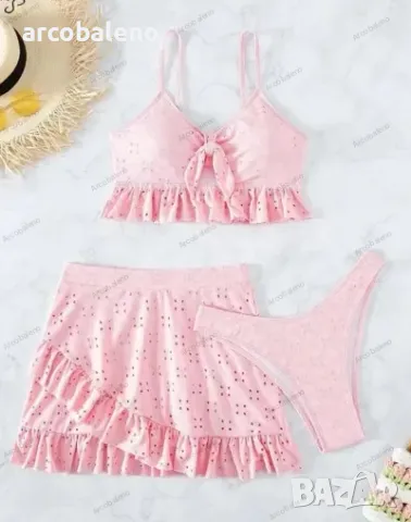 Дамски бански костюм от три части с пола, 4цвята , снимка 12 - Бански костюми - 50339773