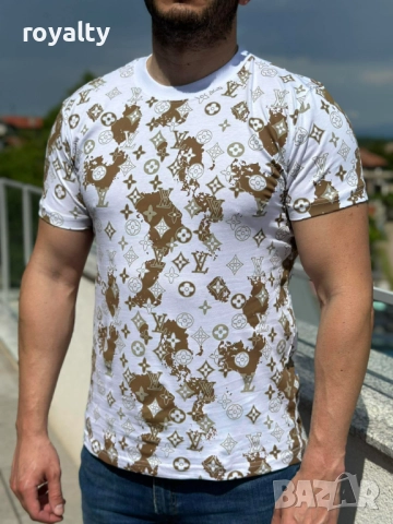 Louis Vuitton Мъжки Памучни Тениски Два Цвята , снимка 2 - Тениски - 52561688