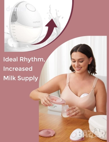 Помпа за кърма Momcozy Mobile Style M6, 3 режима, 9 нива, 2 бр., сиви, снимка 6 - Помпи за кърма - 52694253