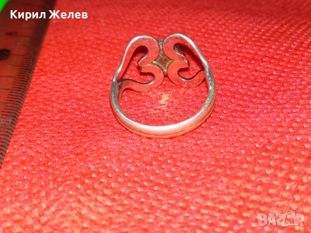 СТАР АР НУВО СКЪПОЦЕНЕН СРЕБЪРЕН ПРЪСТЕН ВИСОКА ПРОБА СРЕБРО с РЯДЪК НАТУРАЛЕН ЯСПИС 43786, снимка 13 - Антикварни и старинни предмети - 44610367