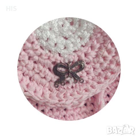 Розова раница, ръчно плетена, подходяща за малки и големи дами, снимка 4 - Раници - 42698340
