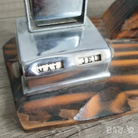 Стар механичен календар и термометър, снимка 6 - Колекции - 50169640