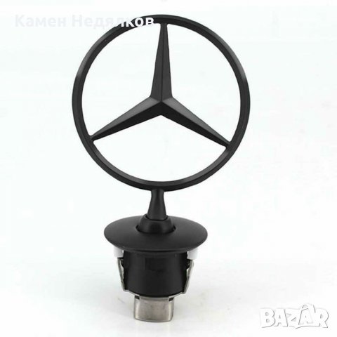 Емблема за Мерцедес за преден капак Мерник - Синя/Черна/Хромирана