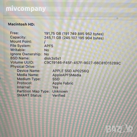 Лаптоп Apple MacBook Air M1 А2337(2020) 256/8GB, снимка 10 - Лаптопи за работа - 53144912