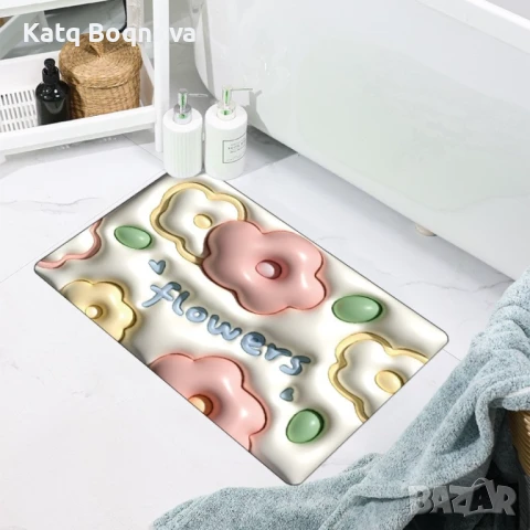 Бързо съхнеща триизмерна постелка за баня в различни разцветки 60х40см, снимка 4 - Други стоки за дома - 51152323