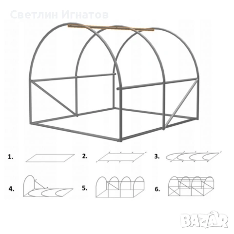 Оранжерия 2х2х2м , снимка 6 - Оранжерии - 54210986