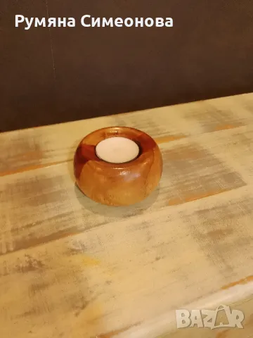 Свещник от дърво, снимка 2 - Други - 47992665