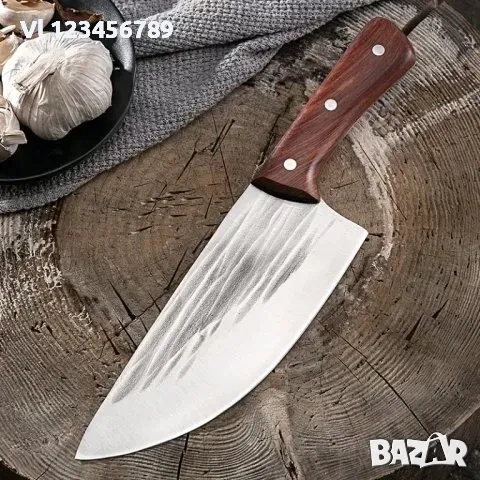 Широк кухненски нож / сатър 195х310 мм ръчно кован